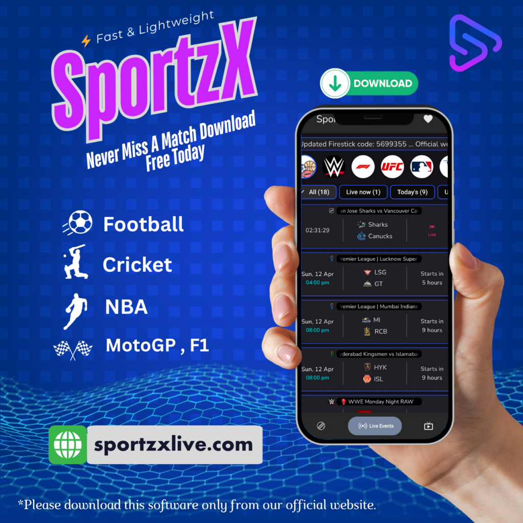 SportzX APK 3.2v Download — Free Live Sports Streaming & Live TV 2026 2 SportzX